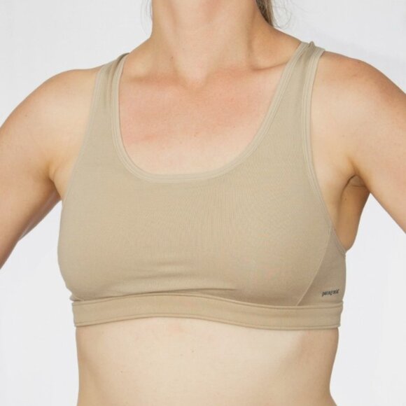 PATAGONIA Capilene Desert Tan Sports BRA Womens Size Medium - Picture 1 of 8